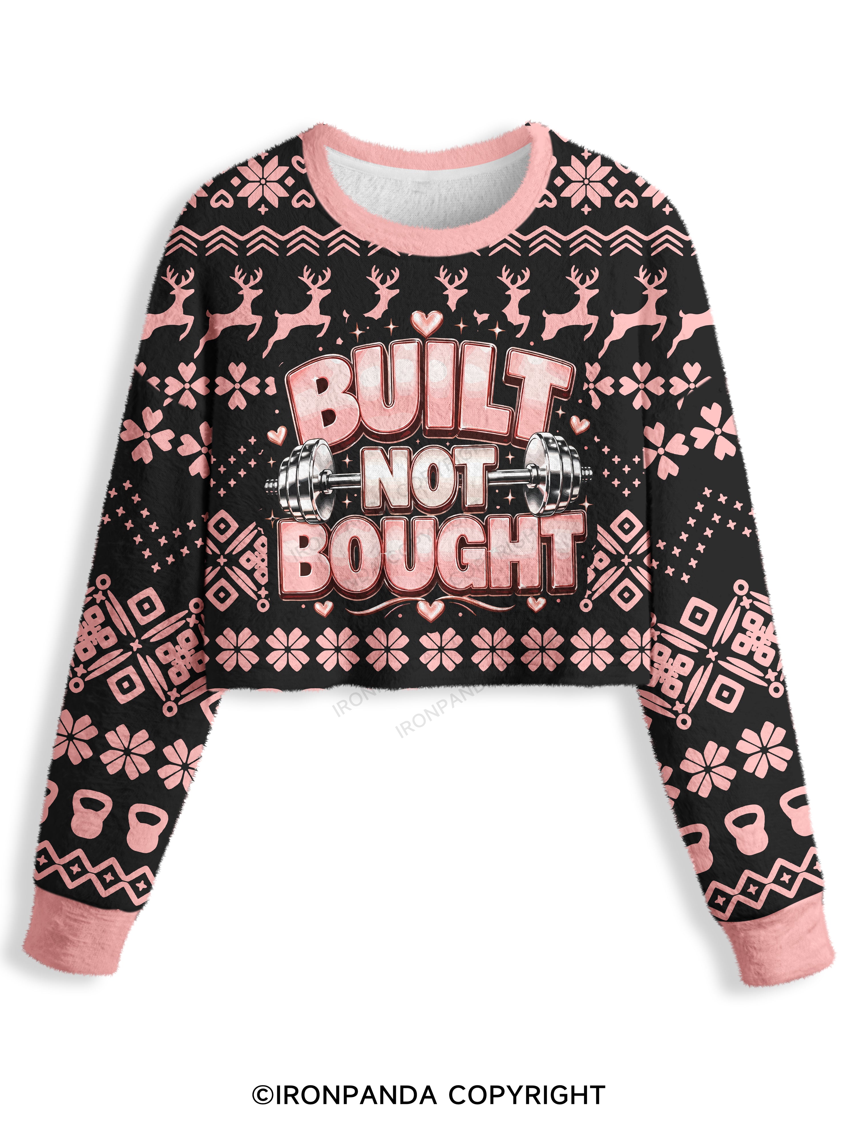 BUILT NOT BOUGHT POSITIVE GYM Crop Ugly Sweater