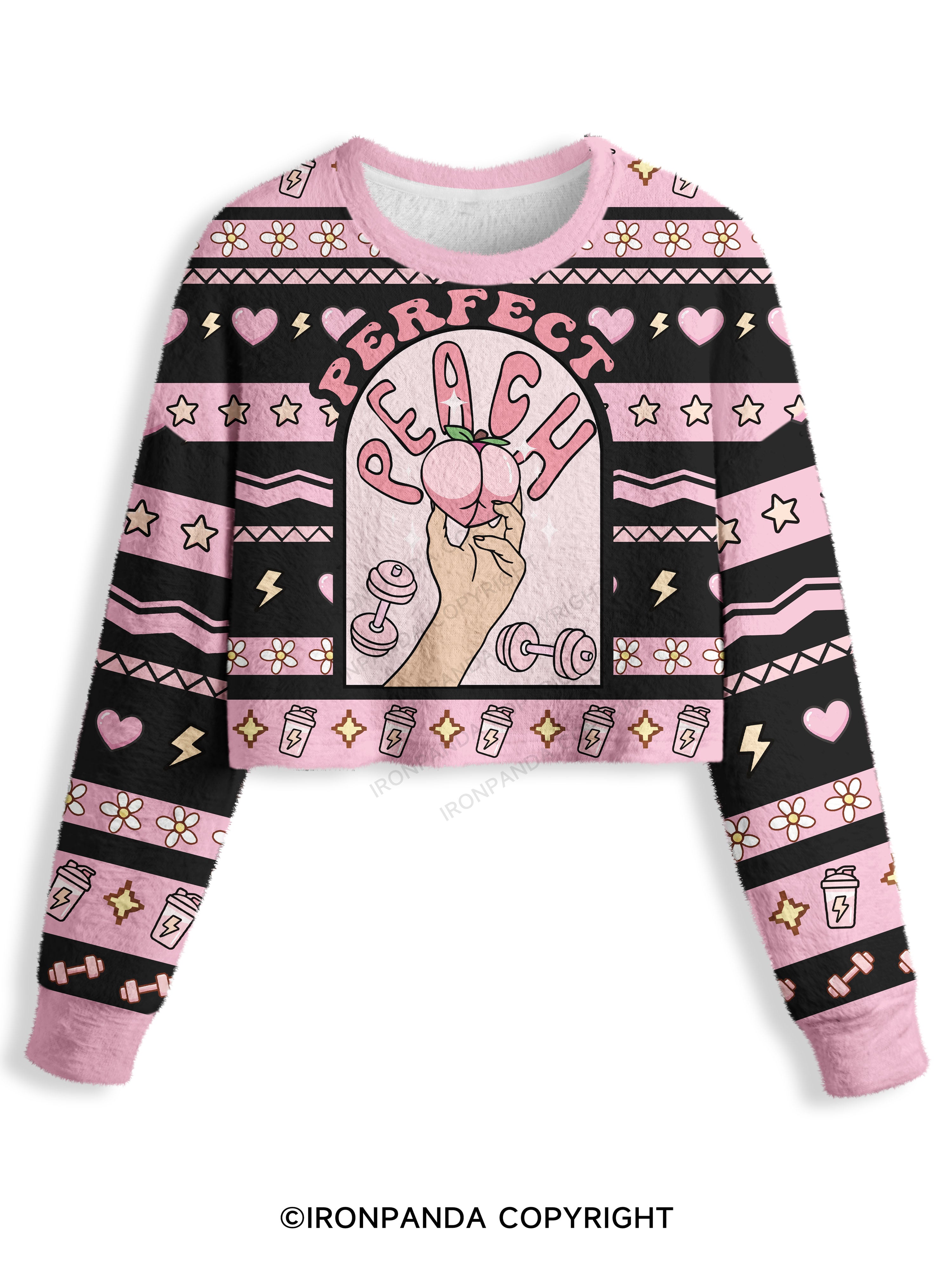 perfect peach Crop Ugly Sweater