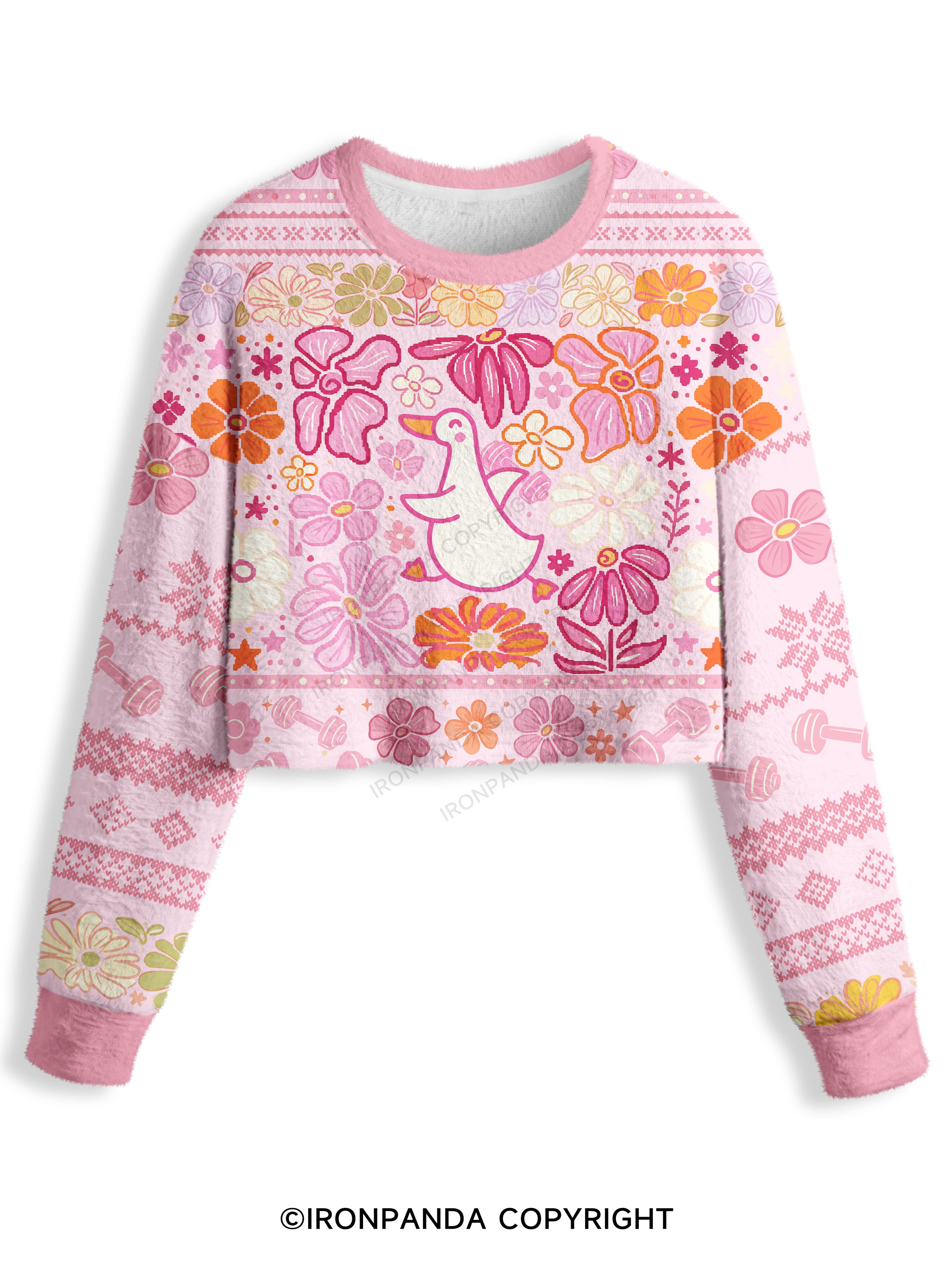 Dancing Duck Crop Ugly Sweater