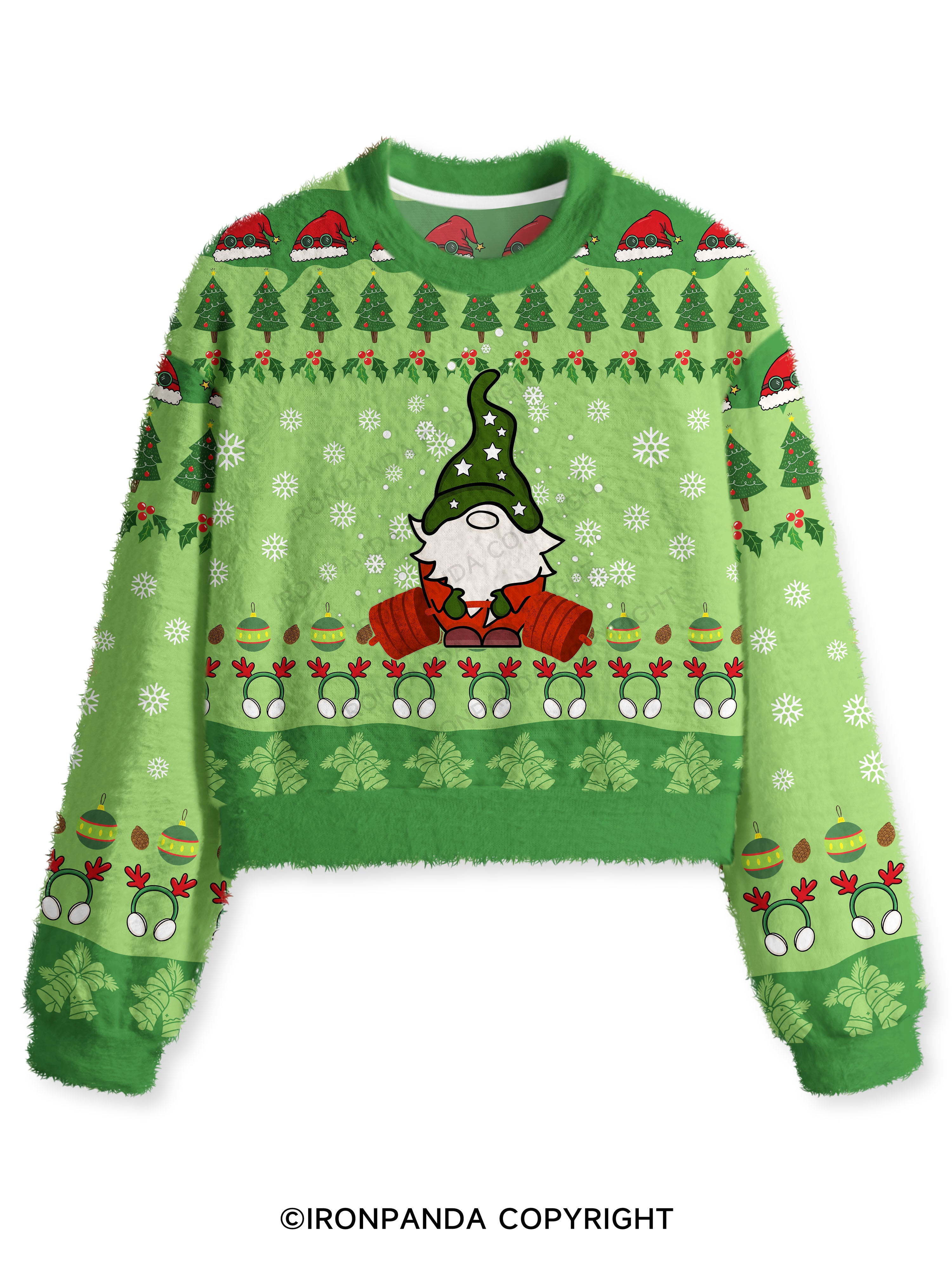 Goblin deadlift Fuzzy Fleece Crop Sweater