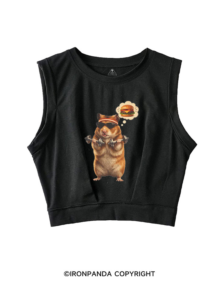 Gym Hamburger Hamster SLEEVELESS CROP TOPS