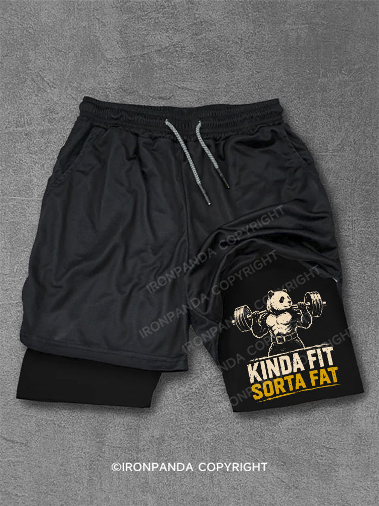Kinda Fit Sorta Fat Panda Weightlifting Humor Performance Training Shorts