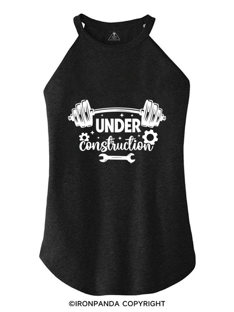 UNDER CONSTRUCTION FUNNY WORKOUT ROCKER COTTON TANK