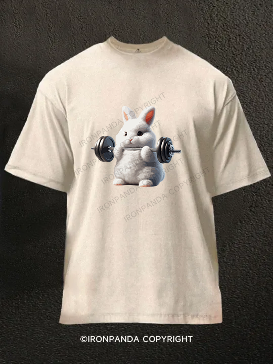 weightlifting rabbit Washed Gym Shirt