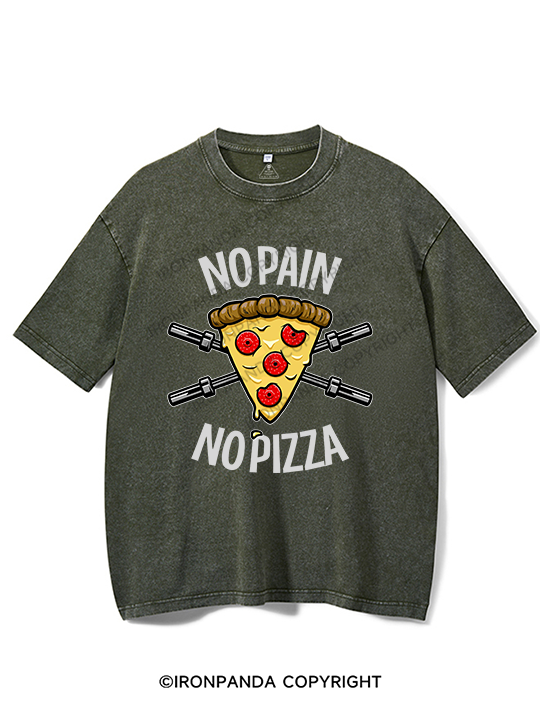 NO PAIN NO PIZZA Washed Gym Shirt
