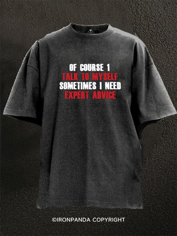 Talk To Myself Washed Gym Shirt