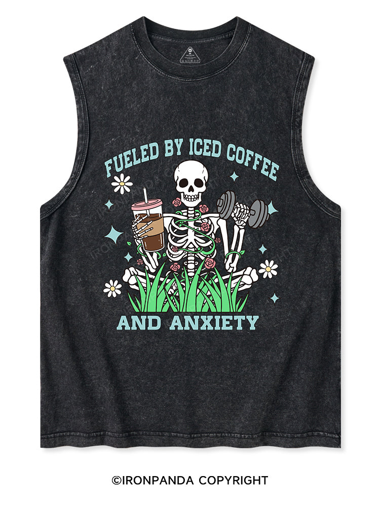 Fueled by Iced Coffee and Anxiety Washed Tank