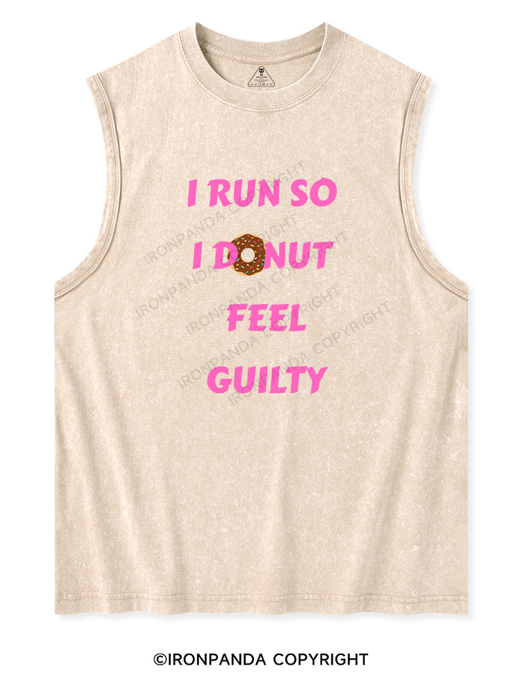 I RUN SO I DONUT FEEL GUILTY Washed Tank