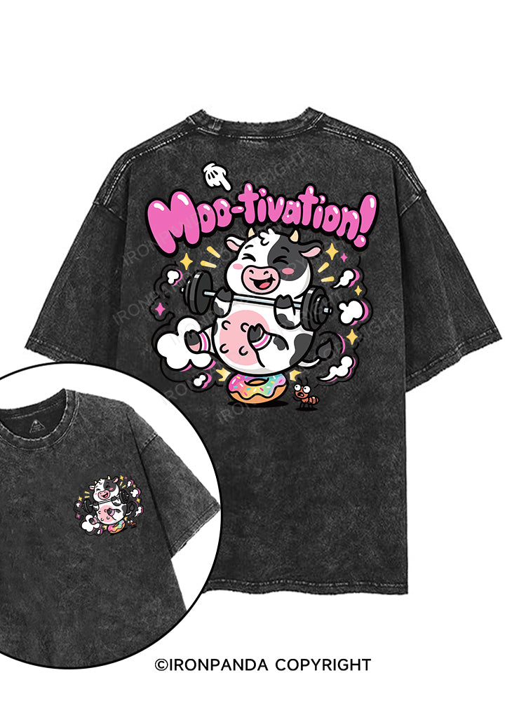 Moo-tivation printed Gym Shirt