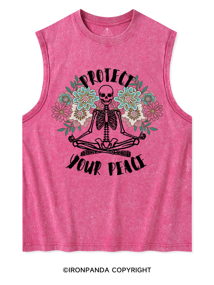 PROTECT YOUR PEACE Washed Tank