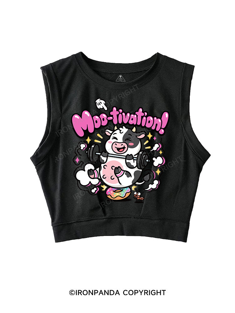 Moo-tivation SLEEVELESS CROP TOPS