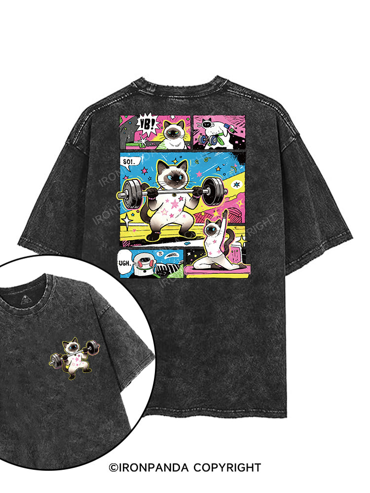 Siamese Cat Gym printed Gym Shirt