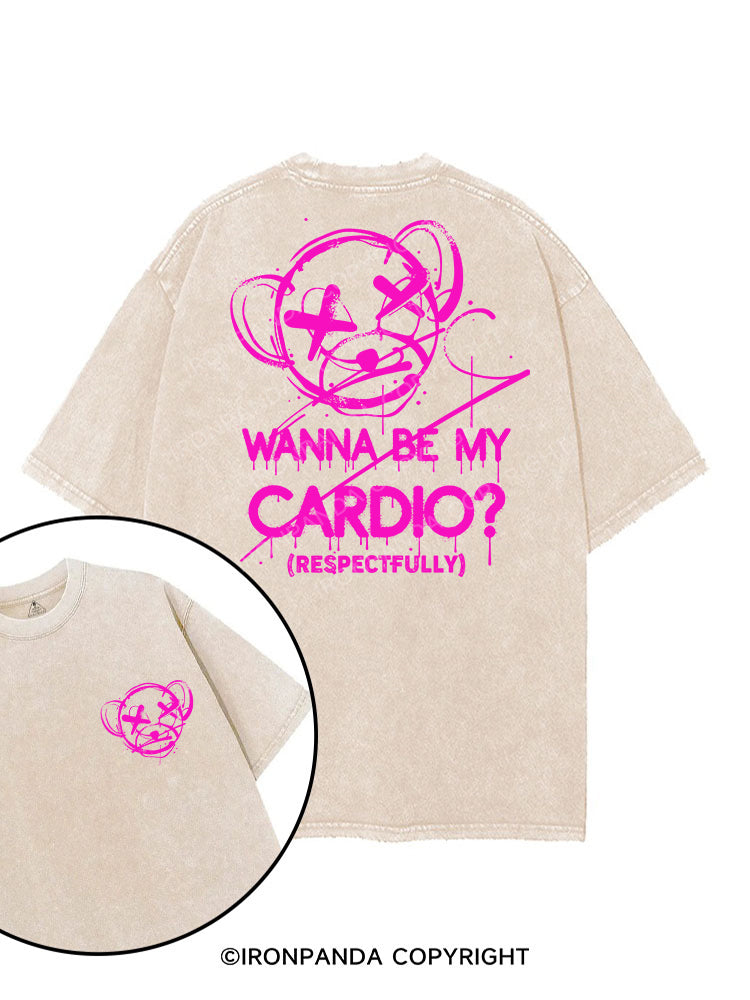 WANNA BE MY CARDIO printed Gym Shirt