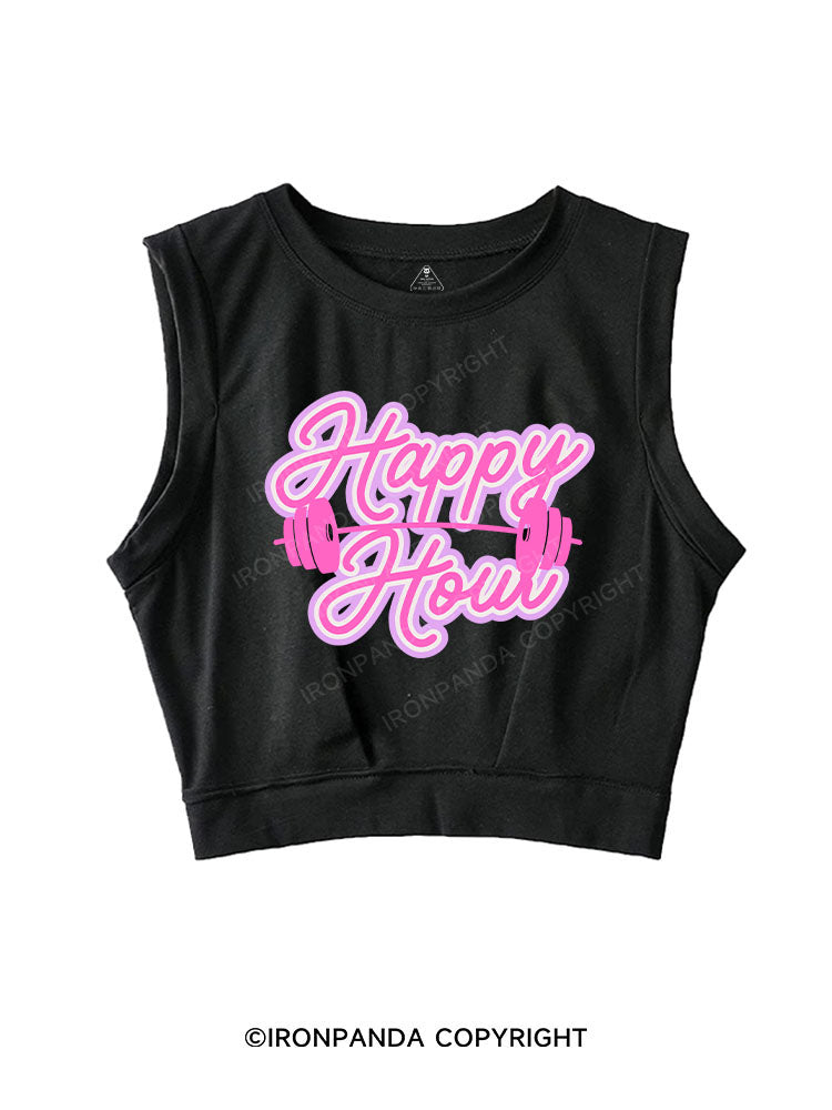 HAPPY HOUR SLEEVELESS CROP TOPS