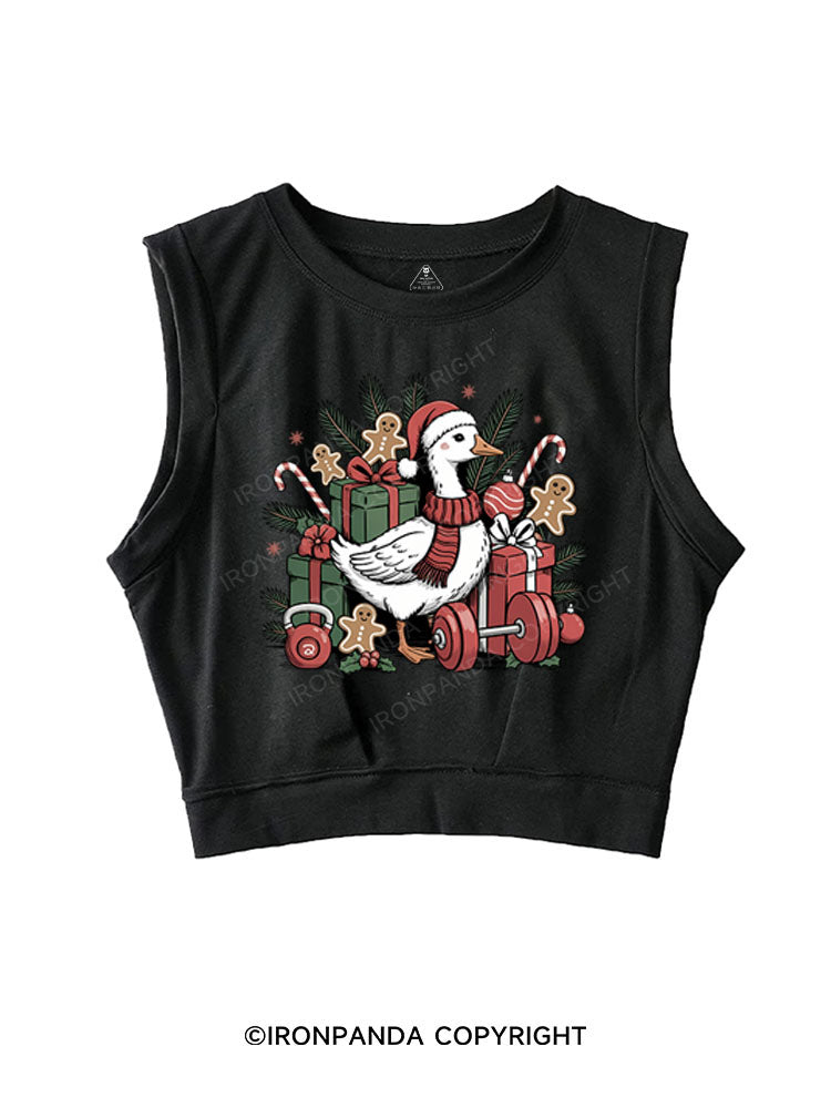 GOOSE'S MERRY MUSCLE TIME SLEEVELESS CROP TOPS