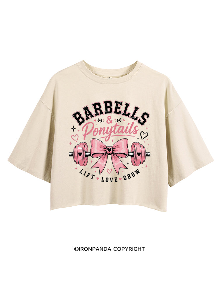 BARBELLS & PONYTAILS LIFT LOVE GROW CROP TOPS
