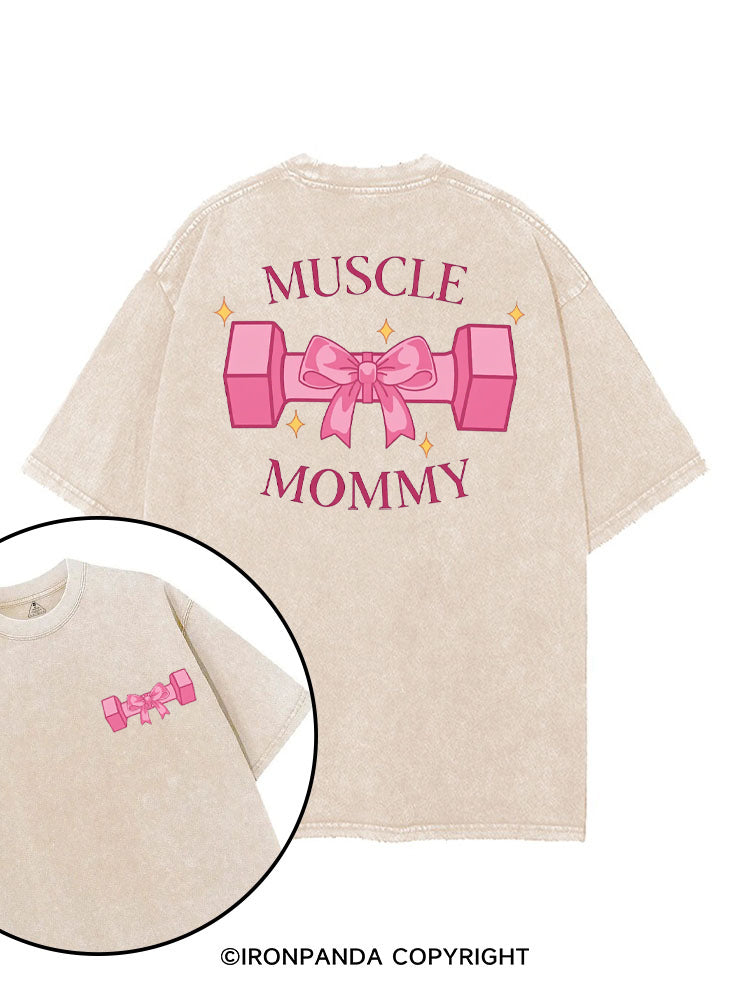 MUSCLE MOM GYM PINK VIBES printed Gym Shirt