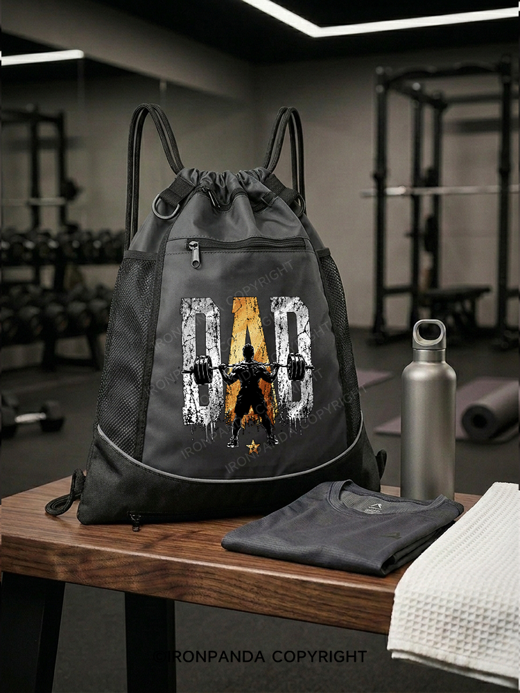 Dad Lifting Gym Drawstring Bag