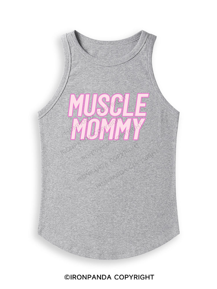 MUSCLE MOM Fitted Tank Top