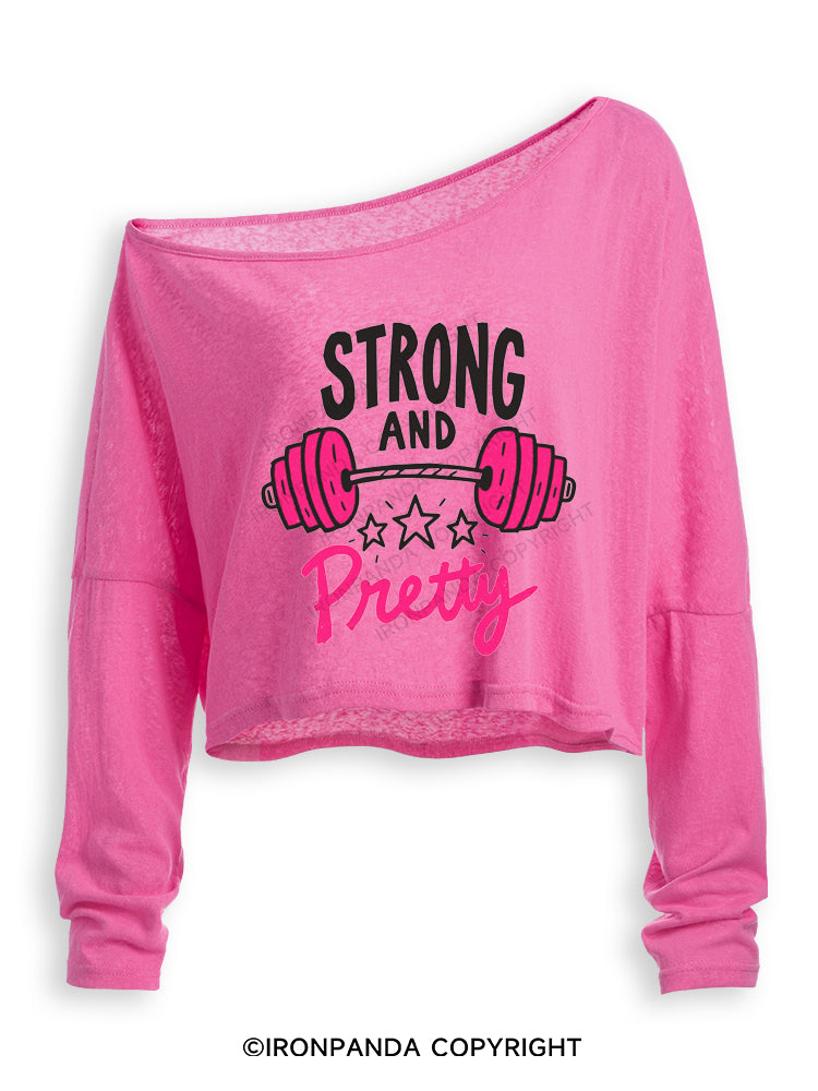 Strong and Pretty Off Shoulder Long Sleeve Crop Top