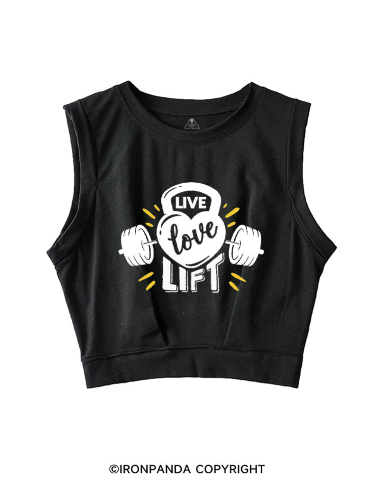 LIVE LOVE LIFT GYM LOVER SLEEVELESS CROP TOPS