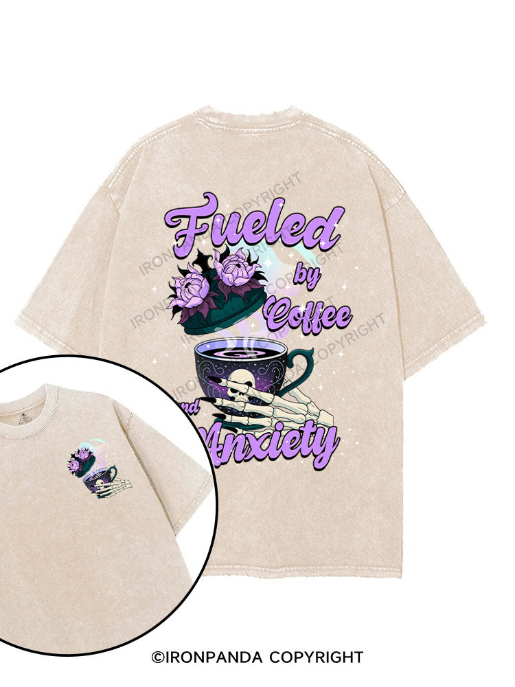 FUELED BY COFFEE AND ANXIETY printed Gym Shirt