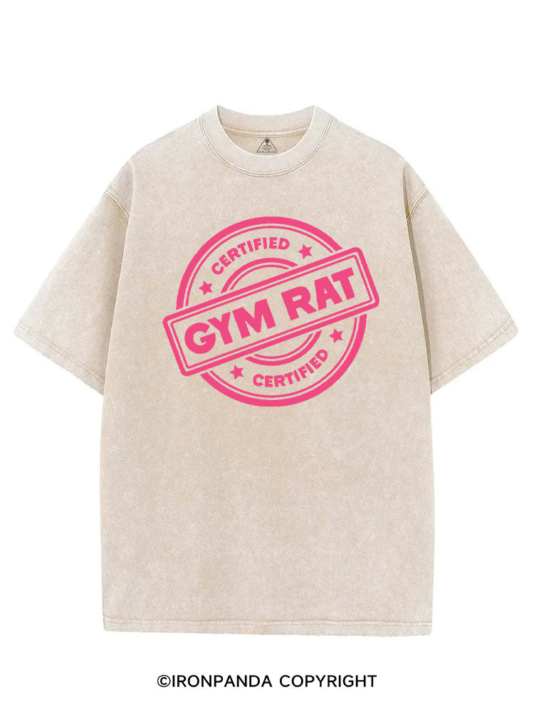 CERTIFIED GYM RAT WORKOUT VINTAGE GYM SHIRT