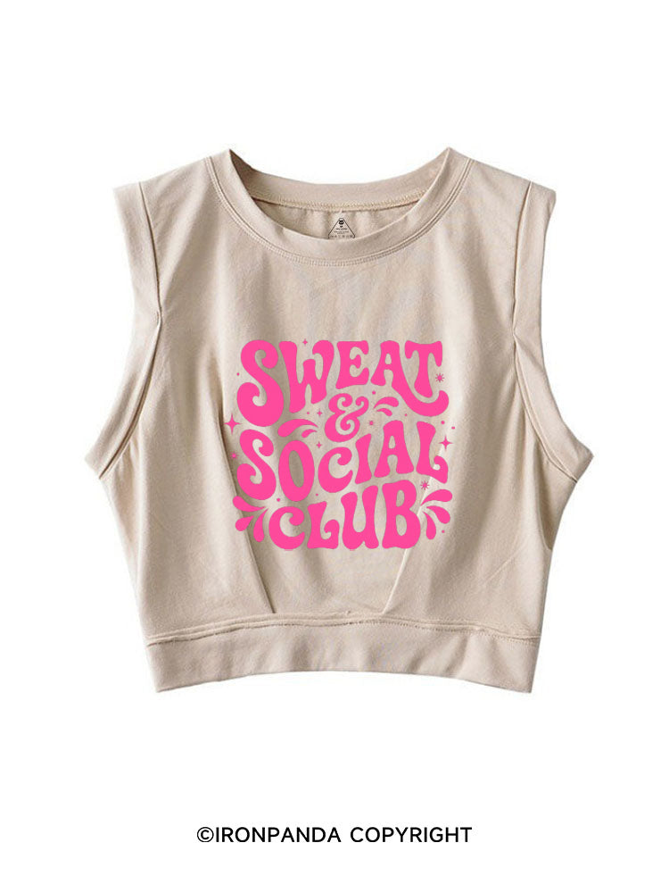 SWEAT AND SOCIAL CLUB SLEEVELESS CROP TOPS