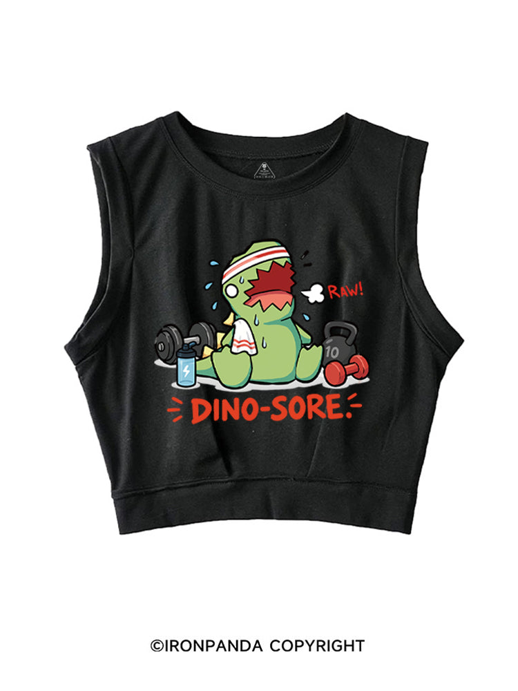 RAW! DINO-SORE SLEEVELESS CROP TOPS