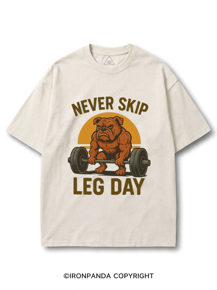 Never Skip Leg Day Muscular Bulldog COTTON PUMP COVER