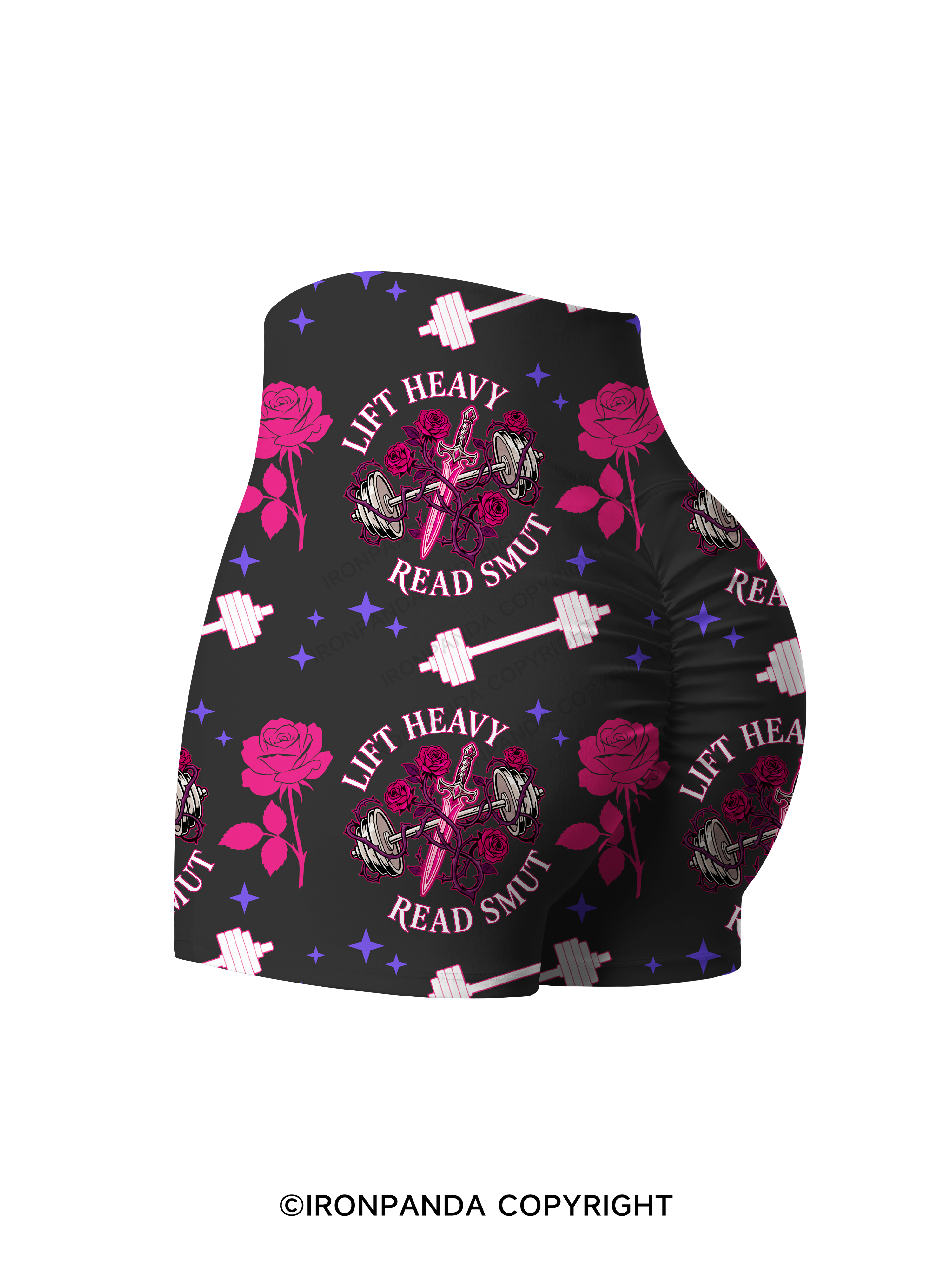 LIFT HEAVY READ SMUT FITNESS Printed Yoga Shorts