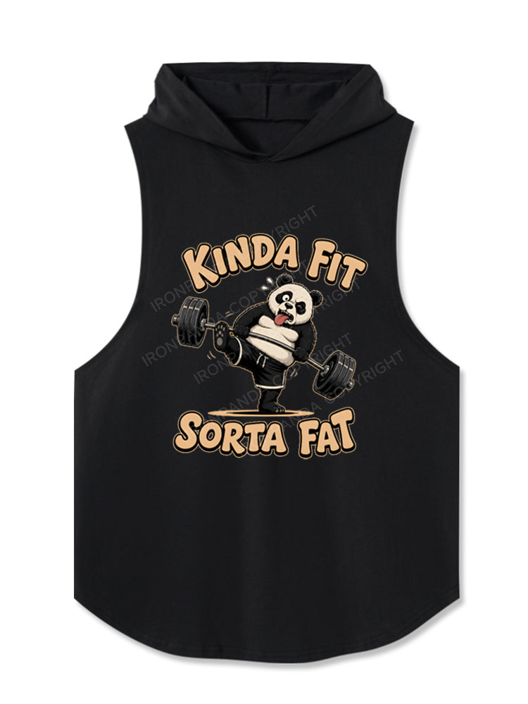 Kinda Fit Sorta Fat Funny Panda Hooded Tank
