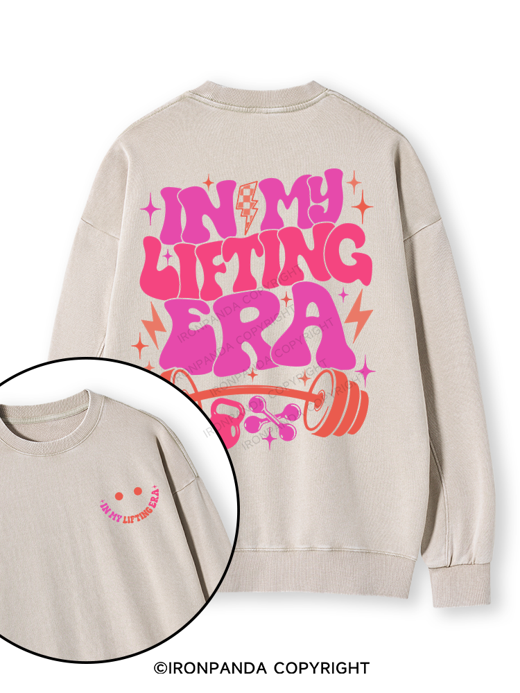In My Lifting Era Double-Sided Printed Washed Sweatshirt