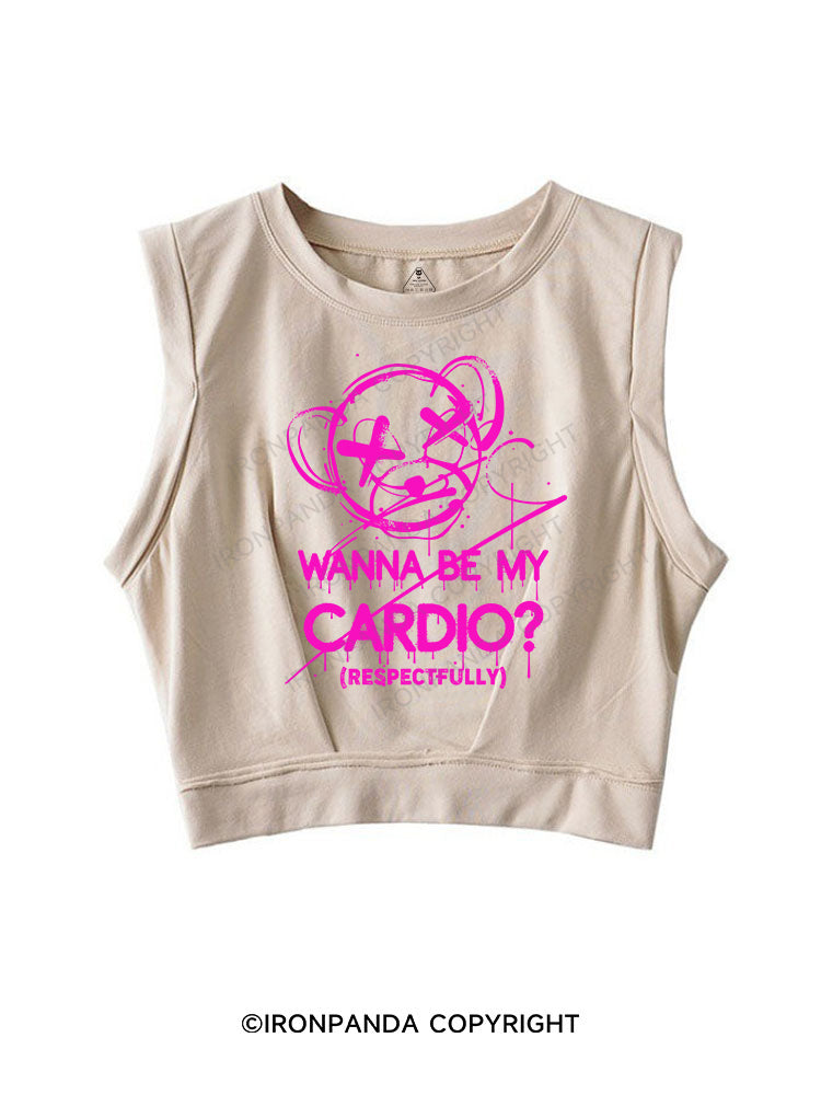 WANNA BE MY CARDIO SLEEVELESS CROP TOPS