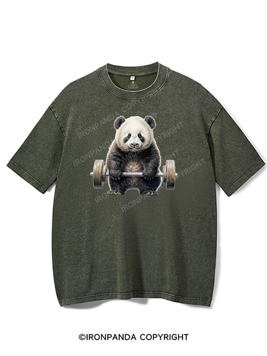 weightlifting panda Washed Gym Shirt