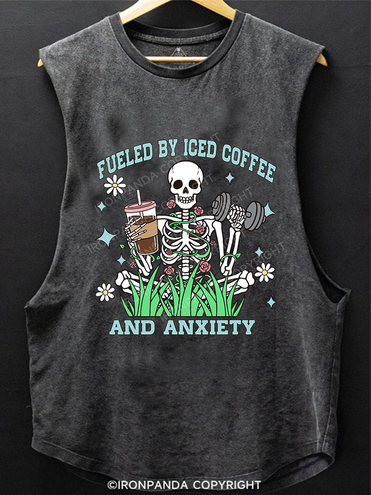 Fueled by Iced Coffee and Anxiety SCOOP BOTTOM COTTON TANK