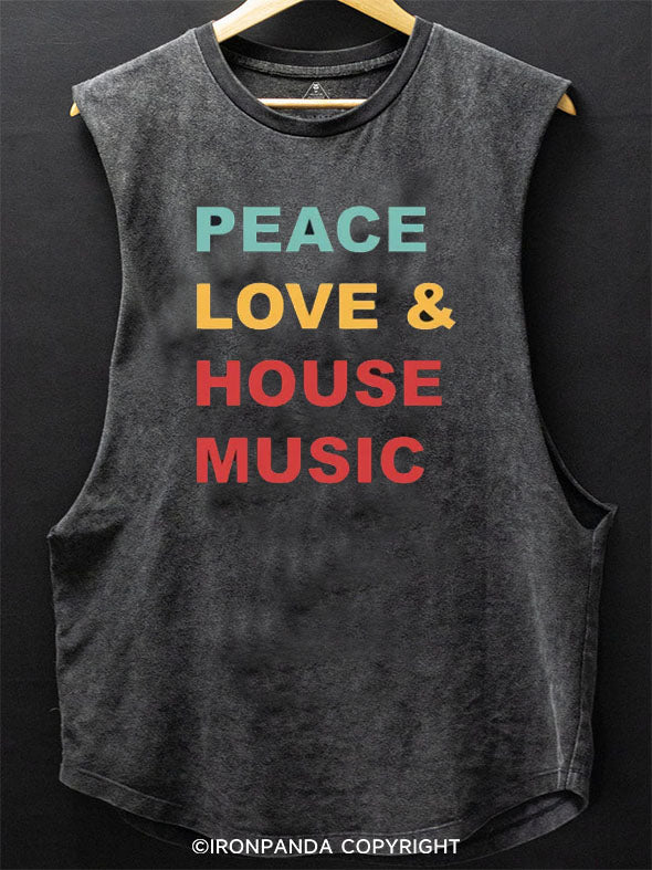 Peace Love & House Music Scoop Bottom Cotton Tank