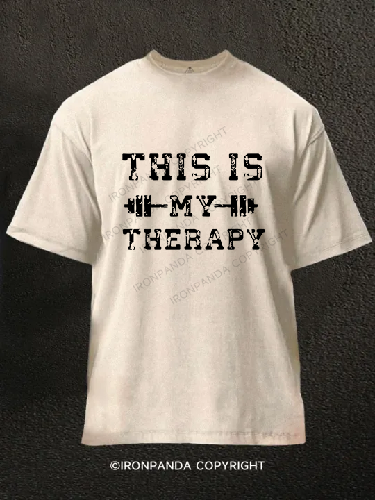This Is My Therapy Washed Gym Shirt