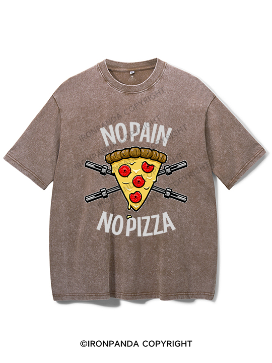 NO PAIN NO PIZZA Washed Gym Shirt