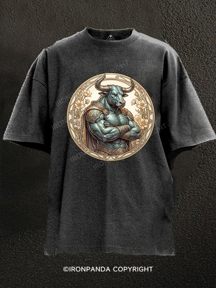 Titan Bull Muscle Washed Gym Shirt