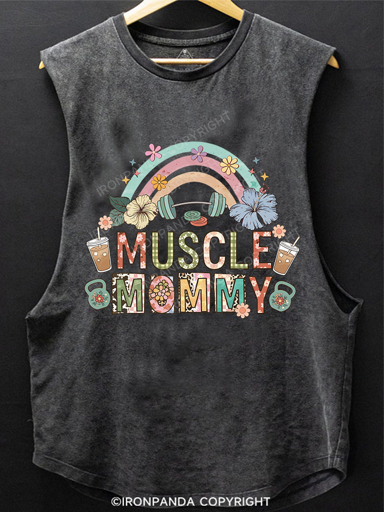 MUSCLE MOM SCOOP BOTTOM COTTON TANK