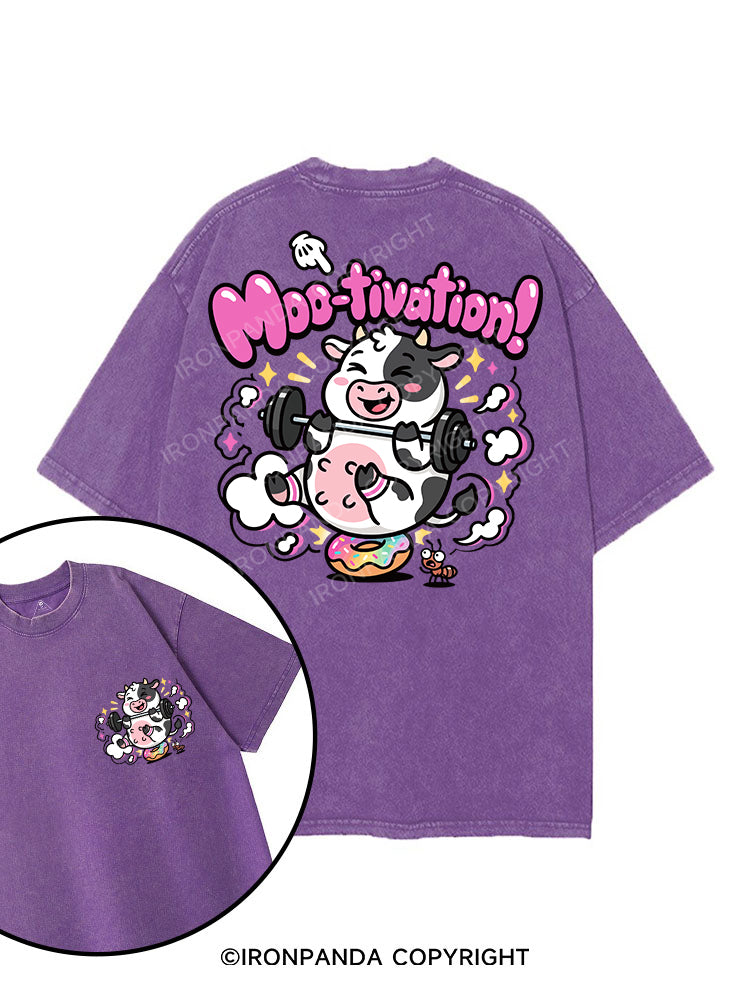 Moo-tivation printed Gym Shirt