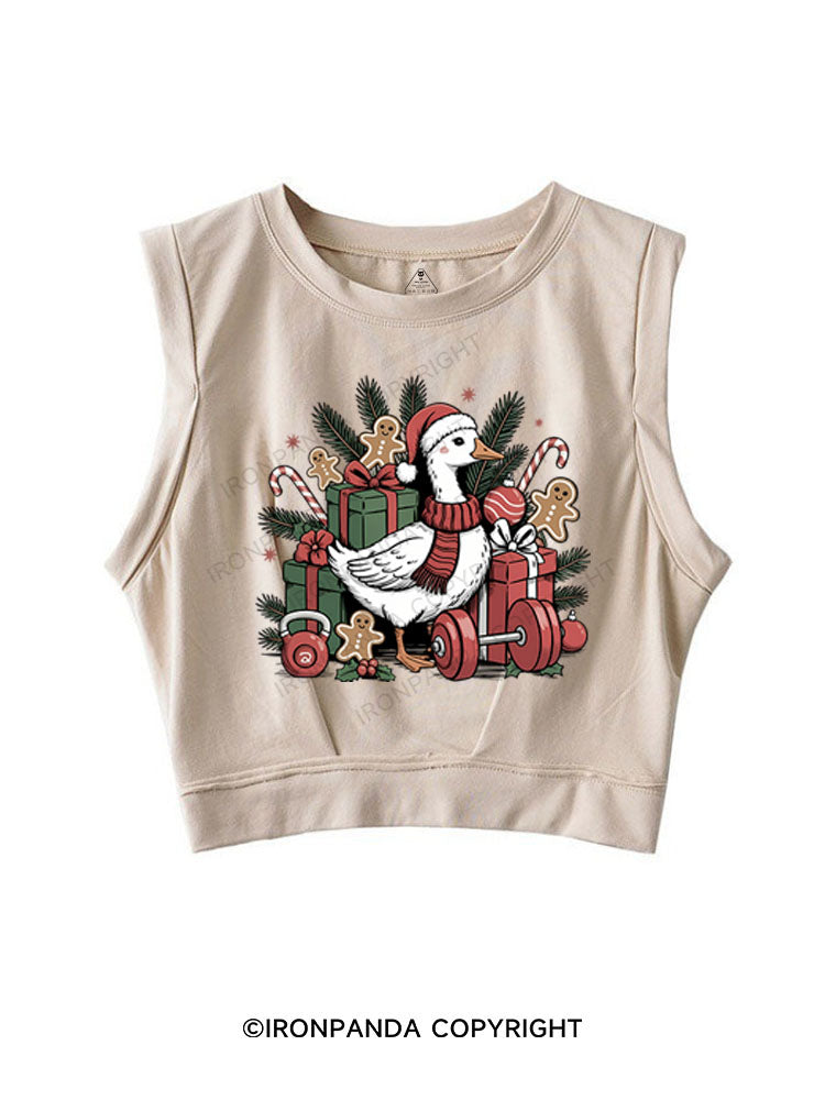 GOOSE'S MERRY MUSCLE TIME SLEEVELESS CROP TOPS
