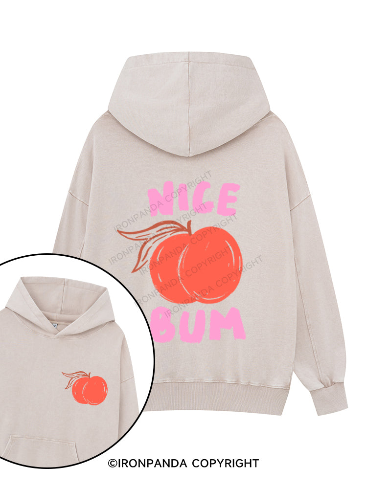 NICE BUM PEACHY Printed Washed Gym Hoodie