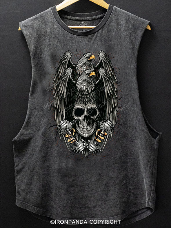 Eagle Skeleton Scoop Bottom Cotton Tank