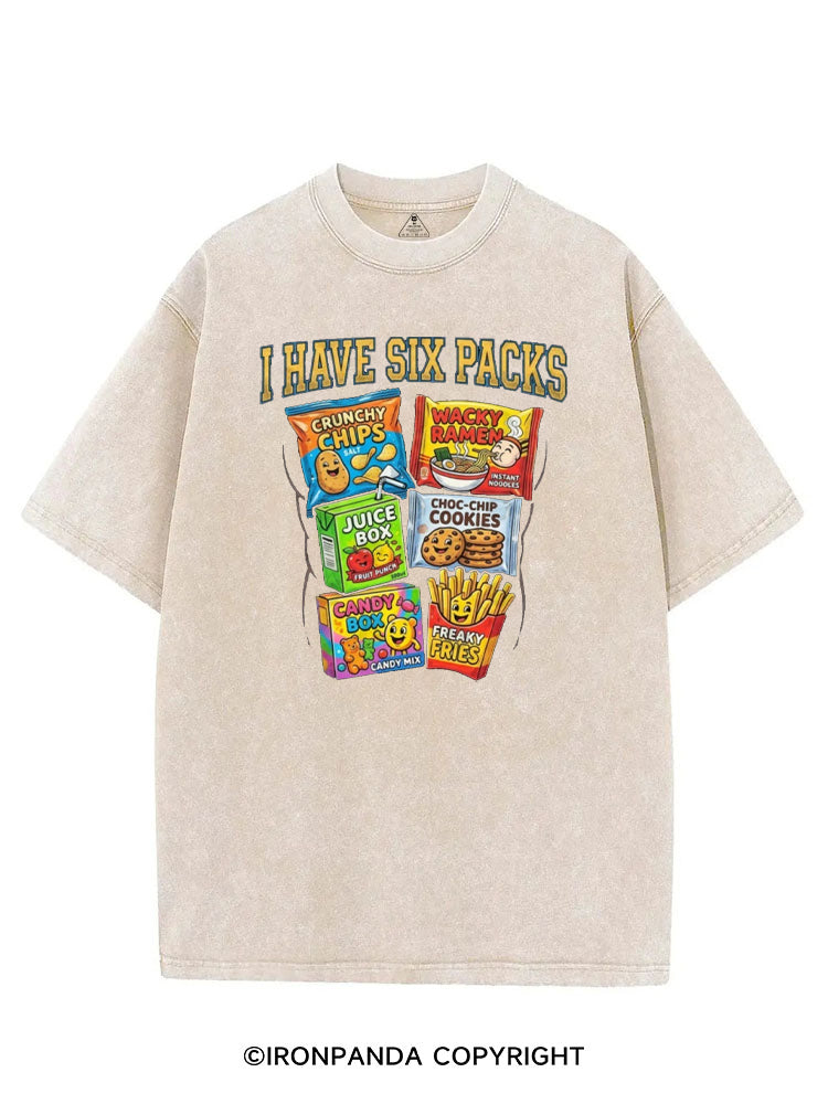 I HAVE SIX PACKS FUNNY JUNK FOOD ABS VINTAGE GYM SHIRT