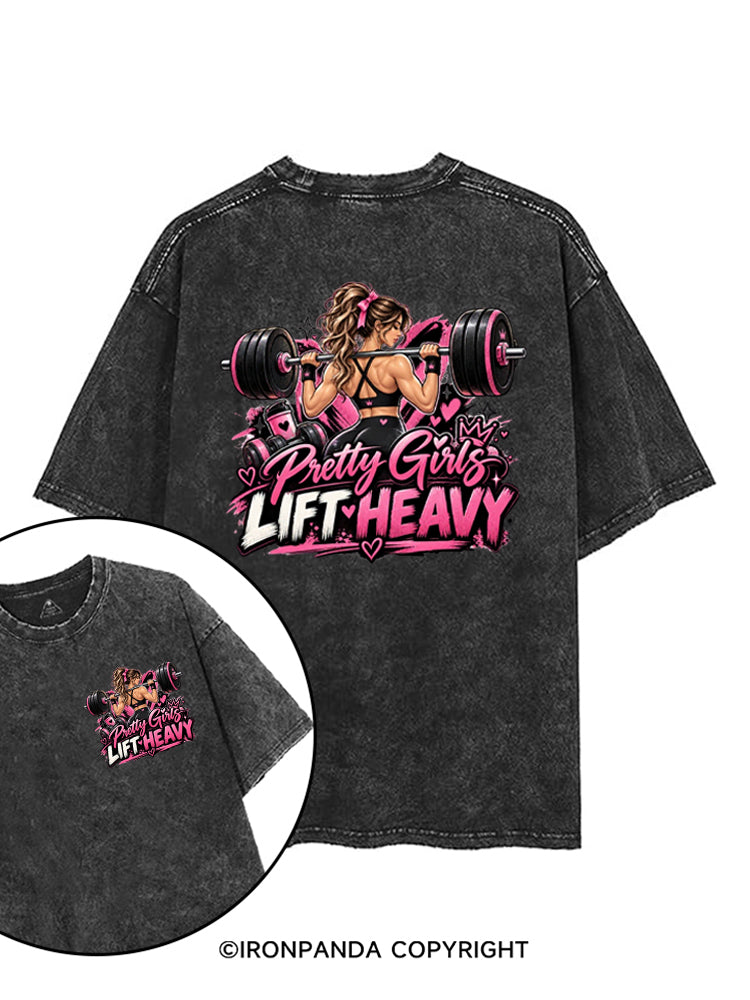 Pretty Girls Lift Heavy printed Gym Shirt