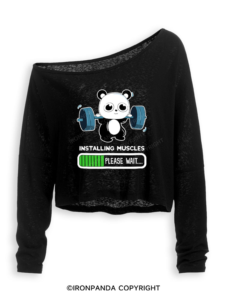 BENCH PANDA Off Shoulder Long Sleeve Crop Top