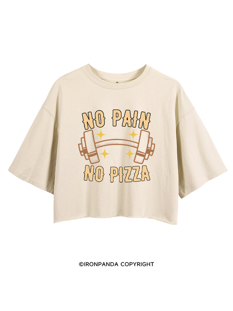 No Pain no Pizza Funny Workout CROP TOPS