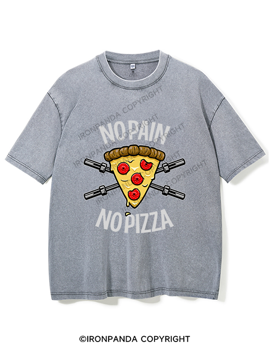 NO PAIN NO PIZZA Washed Gym Shirt